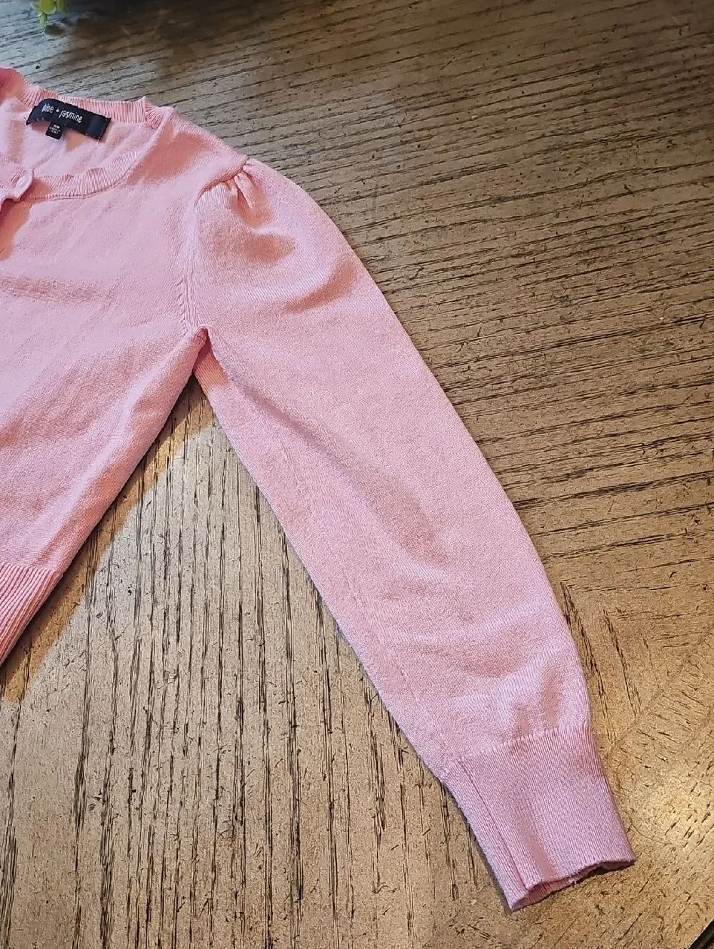 Pink Button Cardigan Size 7/8 - Picture 3 of 9